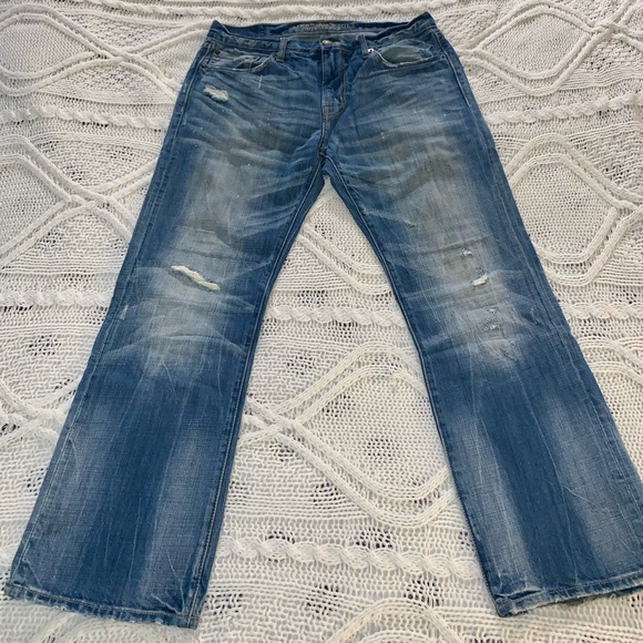 * American Eagle bootcut distressed jeans sz 32x30 * (34x29) - Picture 2 of 13